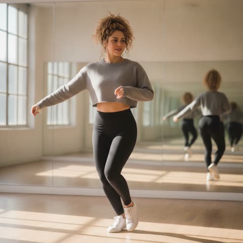 Shakira's dance studio practice